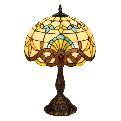 Tiffany tafellamp – Klassiek patroon & warme gloed – Ø 29 × H 47 cm (Art. 7027)