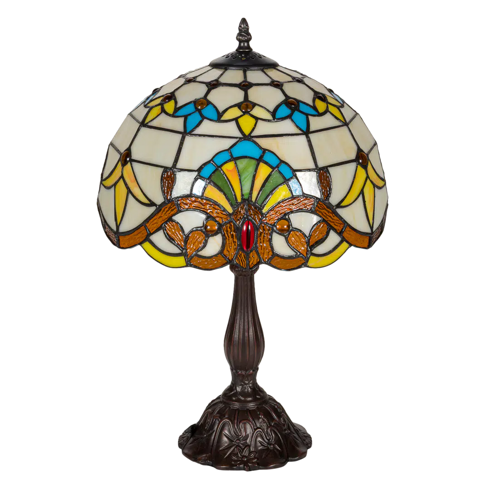 Tiffany tafellamp – Klassiek patroon & warme gloed – Ø 29 × H 47 cm (Art. 7027)