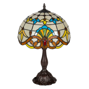 Tiffany tafellamp – Klassiek patroon & warme gloed – Ø 29 × H 47 cm (Art. 7027)