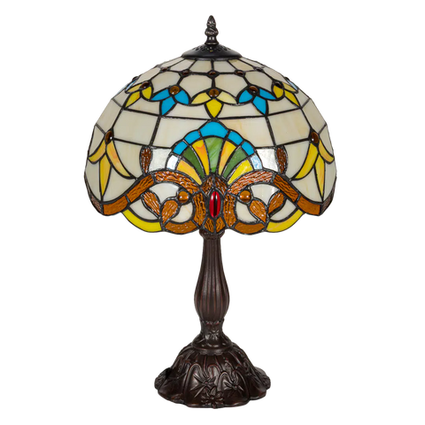 Tiffany tafellamp – Klassiek patroon & warme gloed – Ø 29 × H 47 cm (Art. 7027)