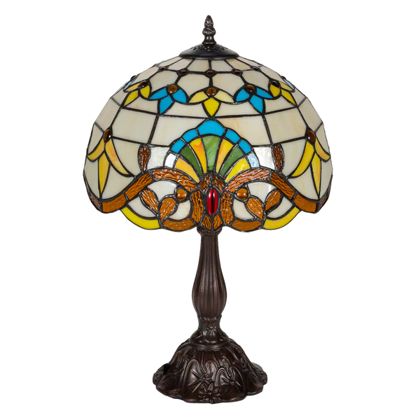 Tiffany tafellamp – Klassiek patroon & warme gloed – Ø 29 × H 47 cm (Art. 7027)