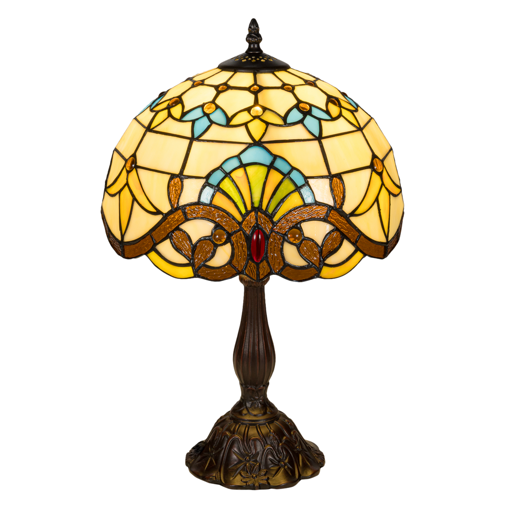 Tiffany tafellamp – Klassiek patroon & warme gloed – Ø 29 × H 47 cm (Art. 7027)