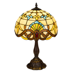 Tiffany tafellamp – Klassiek patroon & warme gloed – Ø 29 × H 47 cm (Art. 7027)