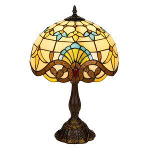 Tiffany tafellamp – Klassiek patroon & warme gloed – Ø 29 × H 47 cm (Art. 7027)