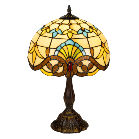 Tiffany tafellamp – Klassiek patroon & warme gloed – Ø 29 × H 47 cm (Art. 7027)