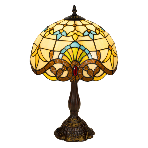 Tiffany tafellamp – Klassiek patroon & warme gloed – Ø 29 × H 47 cm (Art. 7027)