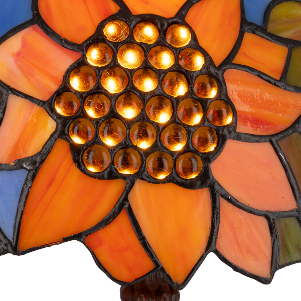 Tiffany tafellamp – Bloemendessin – Ø 32 × H 47 cm (Art. 7029)