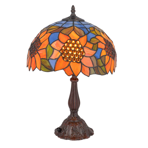 Tiffany tafellamp – Bloemendessin – Ø 32 × H 47 cm (Art. 7029)