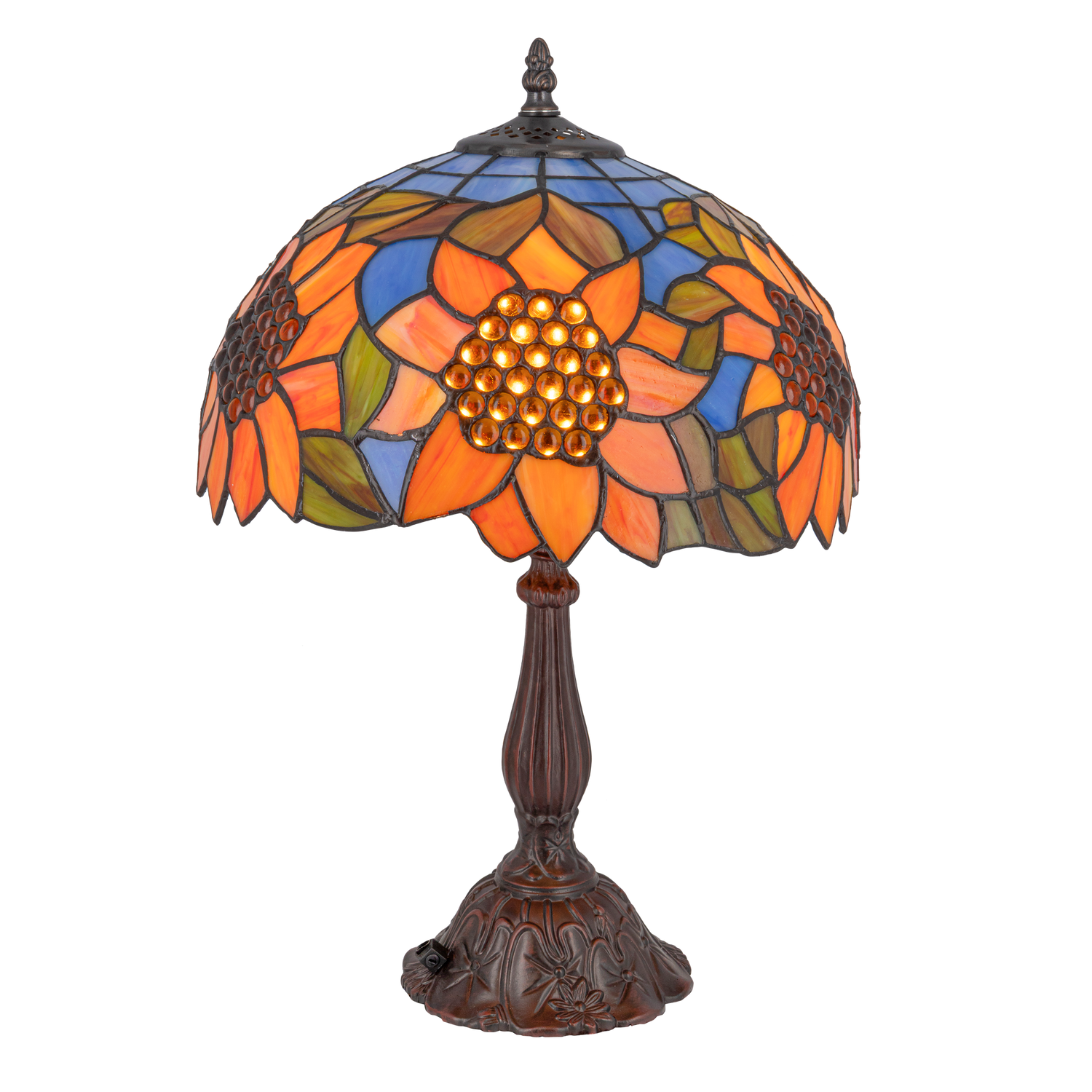 Tiffany tafellamp – Bloemendessin – Ø 32 × H 47 cm (Art. 7029)