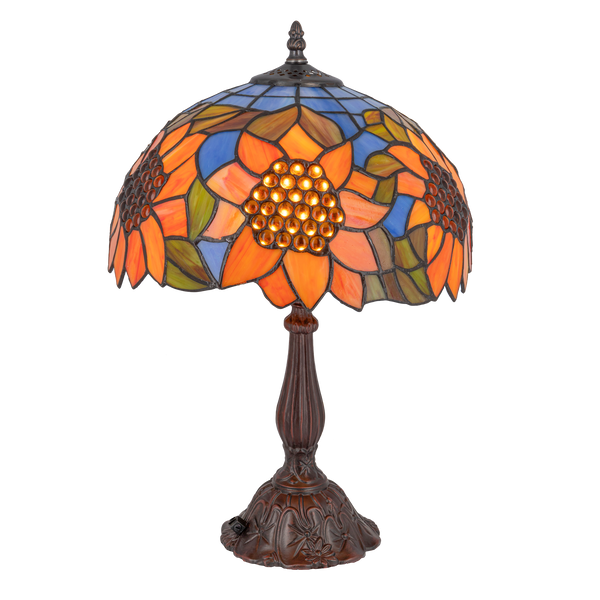 Tiffany tafellamp – Bloemendessin – Ø 32 × H 47 cm (Art. 7029)