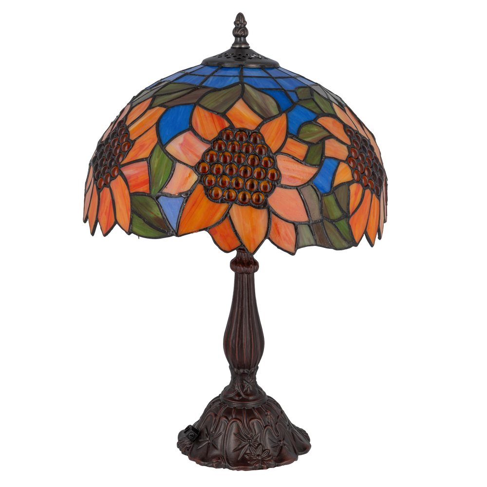 Tiffany tafellamp – Bloemendessin – Ø 32 × H 47 cm (Art. 7029)