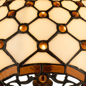 Tiffany tafellamp – Honingraatpatroon – Ø 29 × H 47 cm (Art. 7031)