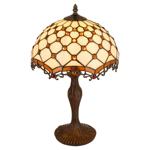 Tiffany tafellamp – Honingraatpatroon – Ø 29 × H 47 cm (Art. 7031)