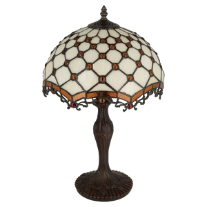 Tiffany tafellamp – Honingraatpatroon – Ø 29 × H 47 cm (Art. 7031)