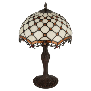 Tiffany tafellamp – Honingraatpatroon – Ø 29 × H 47 cm (Art. 7031)