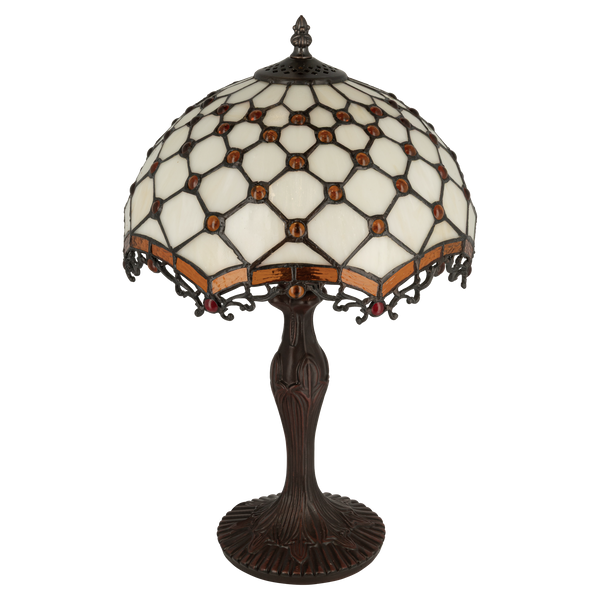 Tiffany tafellamp – Honingraatpatroon – Ø 29 × H 47 cm (Art. 7031)