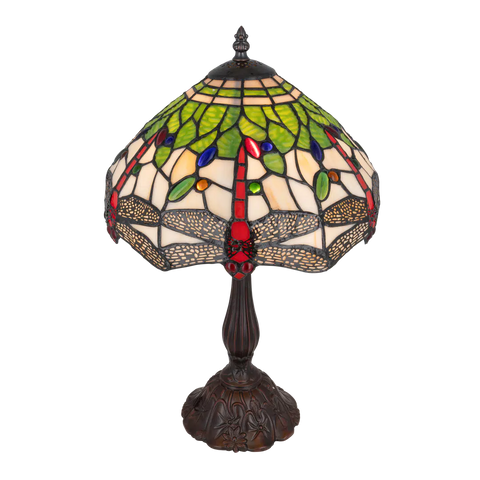 Tiffany tafellamp – Libelle (Dragonfly) motief – Ø 30 cm x H 46,5 cm (Art. 7032)