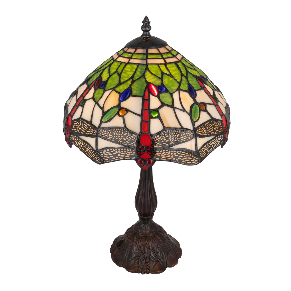 Tiffany tafellamp – Libelle (Dragonfly) motief – Ø 30 cm x H 46,5 cm (Art. 7032)