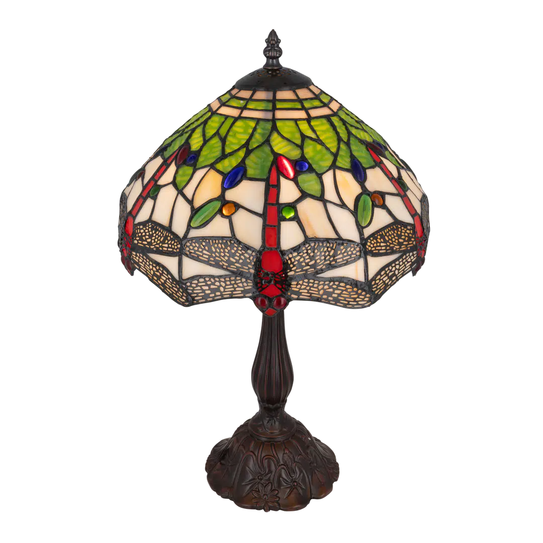 Tiffany tafellamp – Libelle (Dragonfly) motief – Ø 30 cm x H 46,5 cm (Art. 7032)