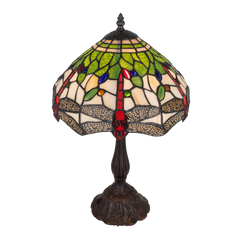 Tiffany tafellamp – Libelle (Dragonfly) motief – Ø 30 cm x H 46,5 cm (Art. 7032)