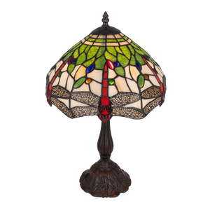 Tiffany tafellamp – Libelle (Dragonfly) motief – Ø 30 cm x H 46,5 cm (Art. 7032)