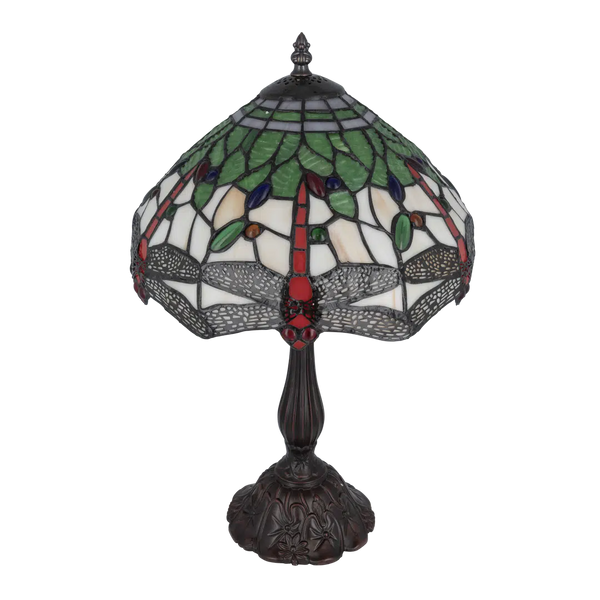 Tiffany tafellamp – Libelle (Dragonfly) motief – Ø 30 cm x H 46,5 cm (Art. 7032)