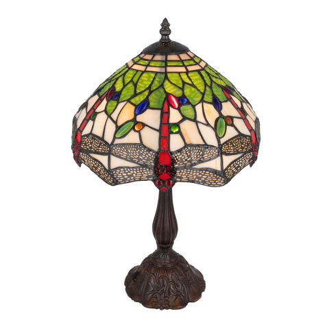 Tiffany tafellamp – Libelle (Dragonfly) motief – Ø 30 cm x H 46,5 cm (Art. 7032)