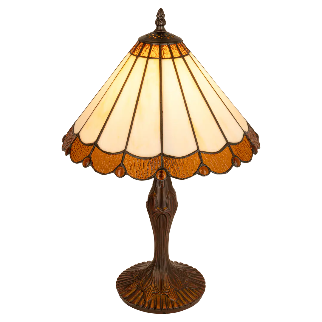 Tiffany tafellamp – Klassiek Waaierpatroon – Ø 30 × H 47 cm (Art. 7035)