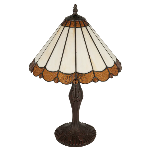 Tiffany tafellamp – Klassiek Waaierpatroon – Ø 30 × H 47 cm (Art. 7035)