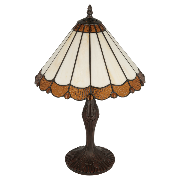 Tiffany tafellamp – Klassiek Waaierpatroon – Ø 30 × H 47 cm (Art. 7035)