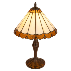 Tiffany tafellamp – Klassiek Waaierpatroon – Ø 30 × H 47 cm (Art. 7035)