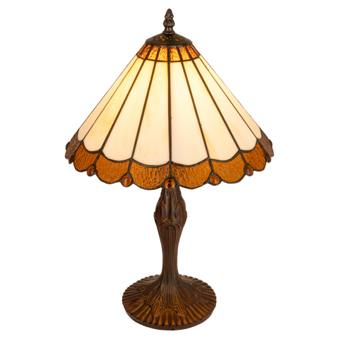 Tiffany tafellamp – Klassiek Waaierpatroon – Ø 30 × H 47 cm (Art. 7035)