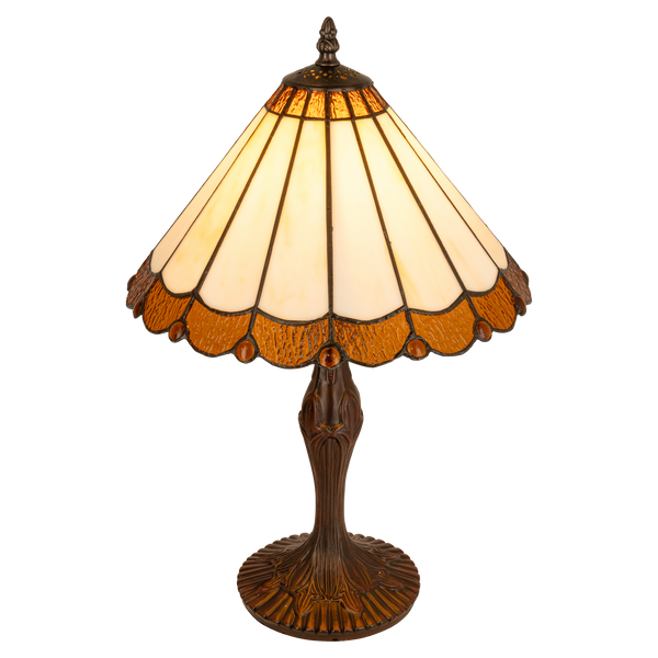 Tiffany tafellamp – Klassiek Waaierpatroon – Ø 30 × H 47 cm (Art. 7035)