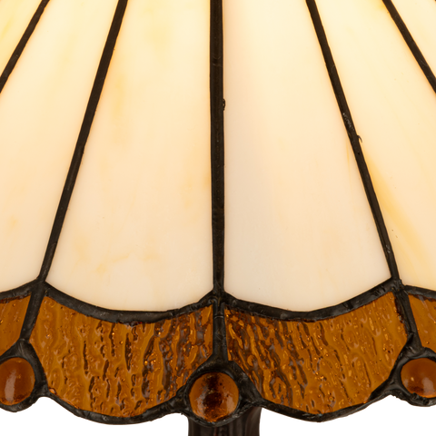 Tiffany tafellamp – Klassiek Waaierpatroon – Ø 30 × H 47 cm (Art. 7035)