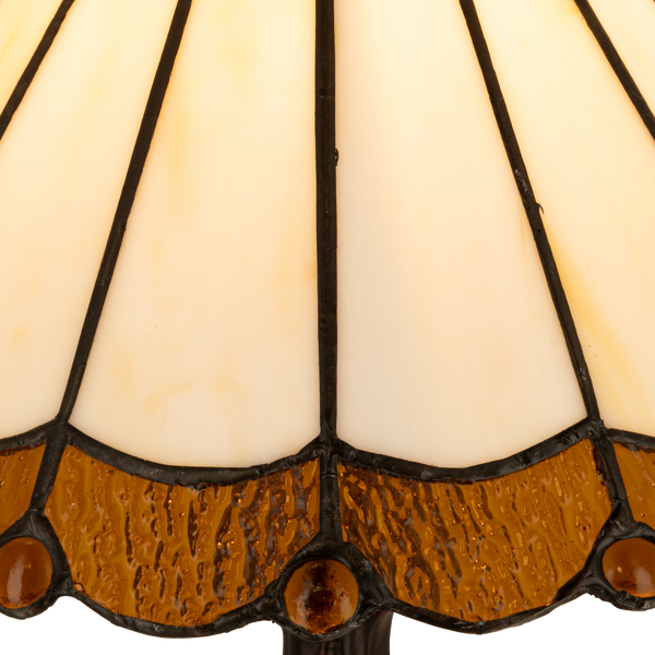 Tiffany tafellamp – Klassiek Waaierpatroon – Ø 30 × H 47 cm (Art. 7035)