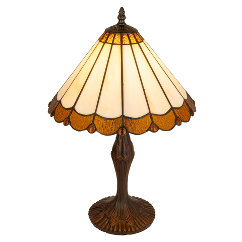 Tiffany tafellamp – Klassiek Waaierpatroon – Ø 30 × H 47 cm (Art. 7035)