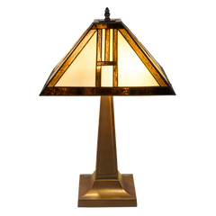 Tiffany tafellamp – Arts & Crafts Geometrie – 35 × 35 × 55 cm (Art. 7037)
