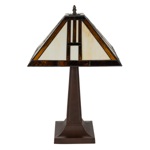 Tiffany tafellamp – Arts & Crafts Geometrie – 35 × 35 × 55 cm (Art. 7037)