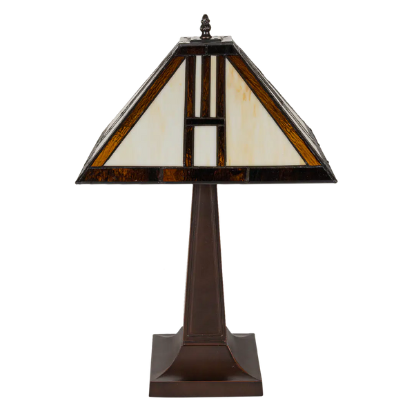 Tiffany tafellamp – Arts & Crafts Geometrie – 35 × 35 × 55 cm (Art. 7037)