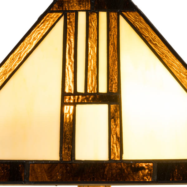 Tiffany tafellamp – Arts & Crafts Geometrie – 35 × 35 × 55 cm (Art. 7037)