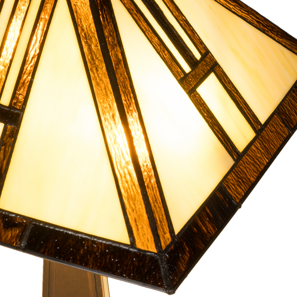 Tiffany tafellamp – Arts & Crafts Geometrie – 35 × 35 × 55 cm (Art. 7037)