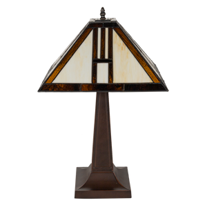 Tiffany tafellamp – Arts & Crafts Geometrie – 35 × 35 × 55 cm (Art. 7037)