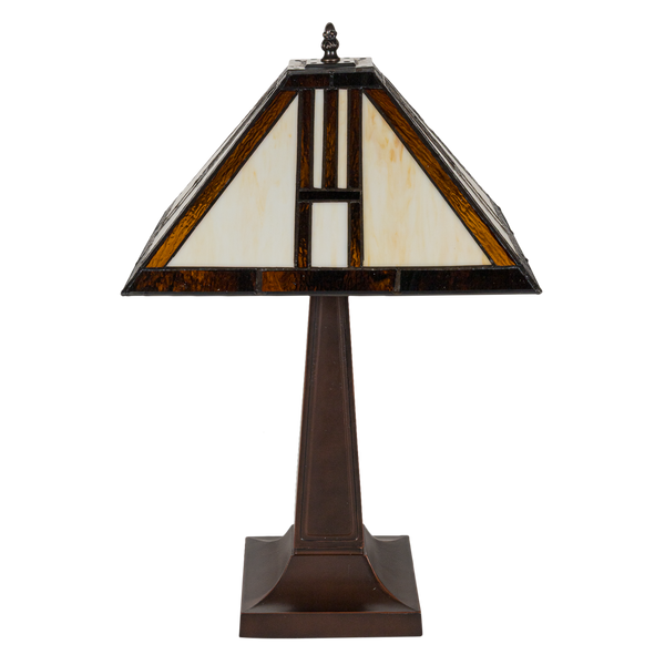 Tiffany tafellamp – Arts & Crafts Geometrie – 35 × 35 × 55 cm (Art. 7037)