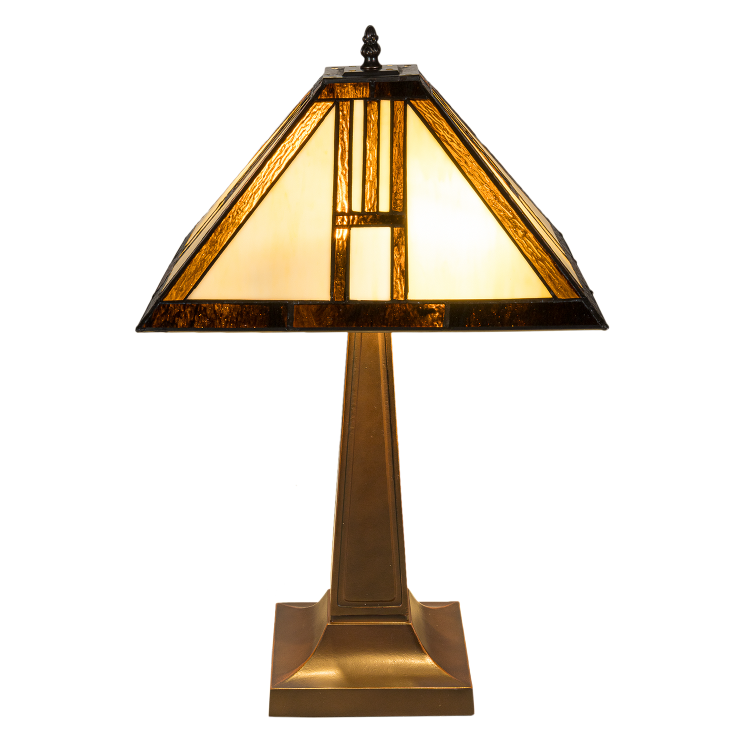Tiffany tafellamp – Arts & Crafts Geometrie – 35 × 35 × 55 cm (Art. 7037)