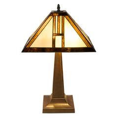 Tiffany tafellamp – Arts & Crafts Geometrie – 35 × 35 × 55 cm (Art. 7037)