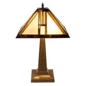 Tiffany tafellamp – Arts & Crafts Geometrie – 35 × 35 × 55 cm (Art. 7037)