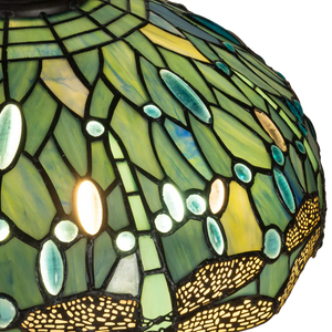 Tiffany tafellamp – Libellen & Turquoise Accenten – Ø 40 × H 57 cm (Art. 7039)