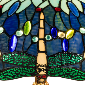 Tiffany tafellamp – Libellen & Cabochons – Ø 40 × H 57 cm (Art. 7040)