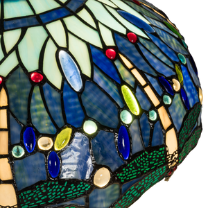Tiffany tafellamp – Libellen & Cabochons – Ø 40 × H 57 cm (Art. 7040)