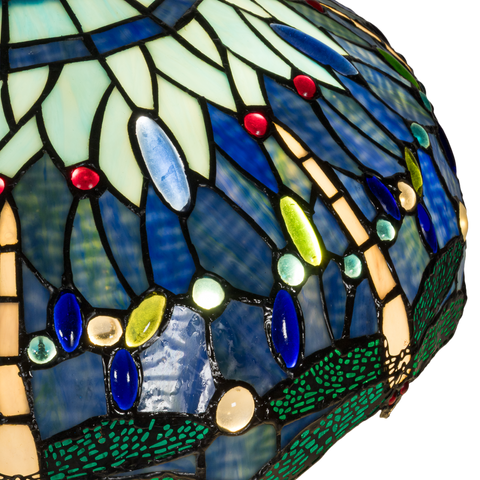 Tiffany tafellamp – Libellen & Cabochons – Ø 40 × H 57 cm (Art. 7040)